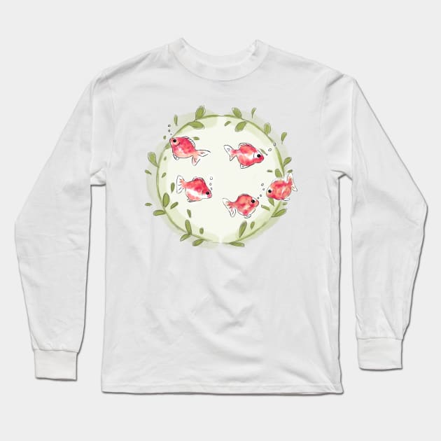 Cute goldfish Long Sleeve T-Shirt by Pakanese_Art